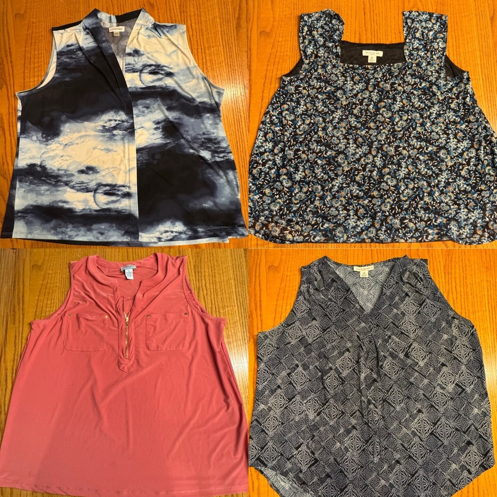 Lot 4 Womans Tops Sleeveless Skye's Limit Calvin Klein Carmen Marc Valvo Plus 2X
